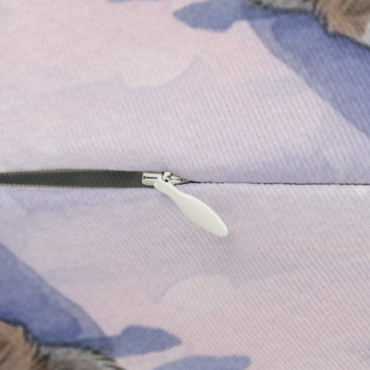 Akita Winter Sunset Lumbar Pillow — Dog Lover Decorative Throw Pillow