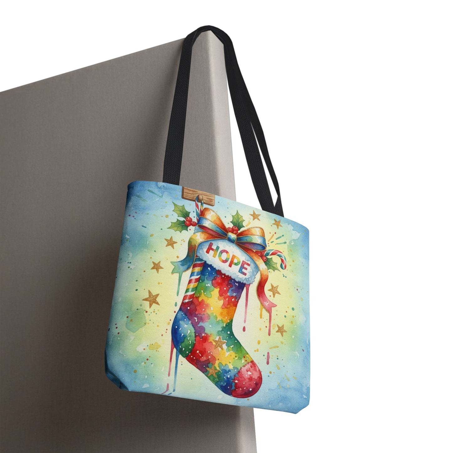 Colorful Holiday Hope Tote Bag