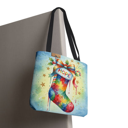 Colorful Holiday Hope Tote Bag