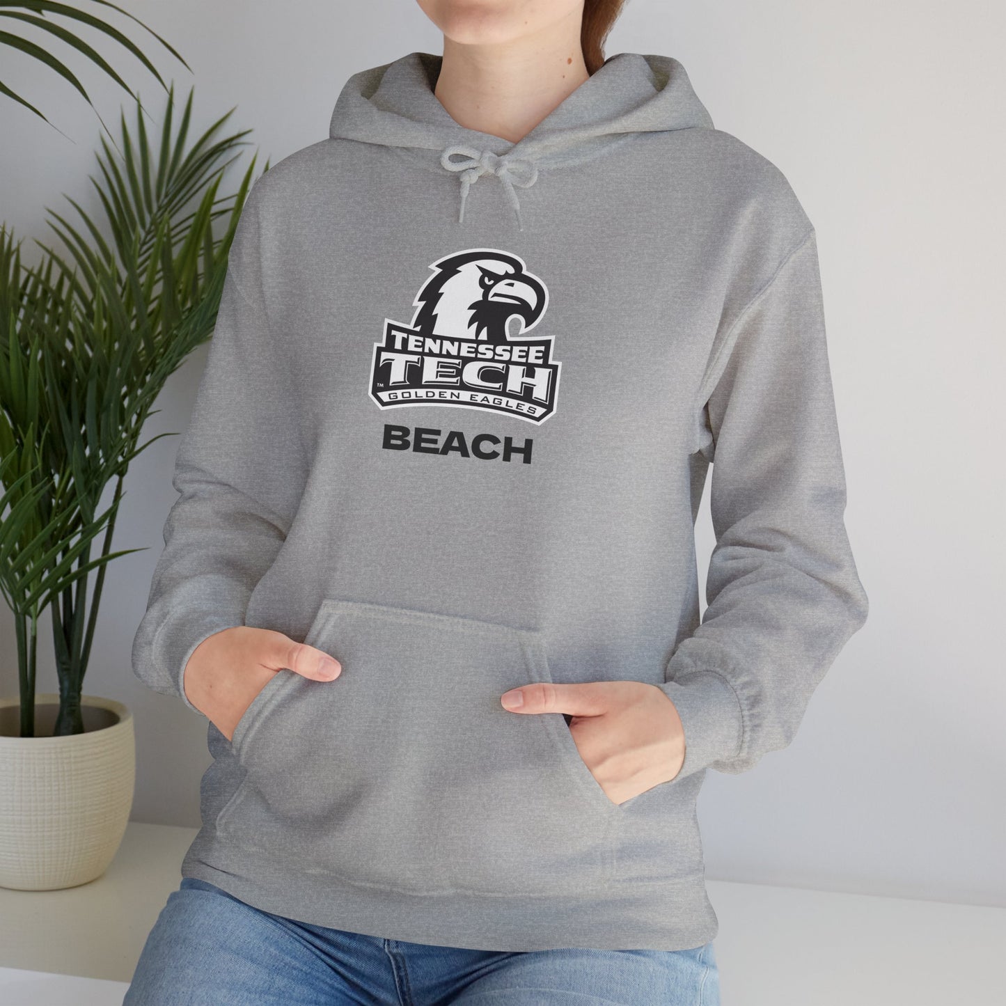 TN Tech Beach Eagle Hoodie — Retro Athletic Logo Pullover