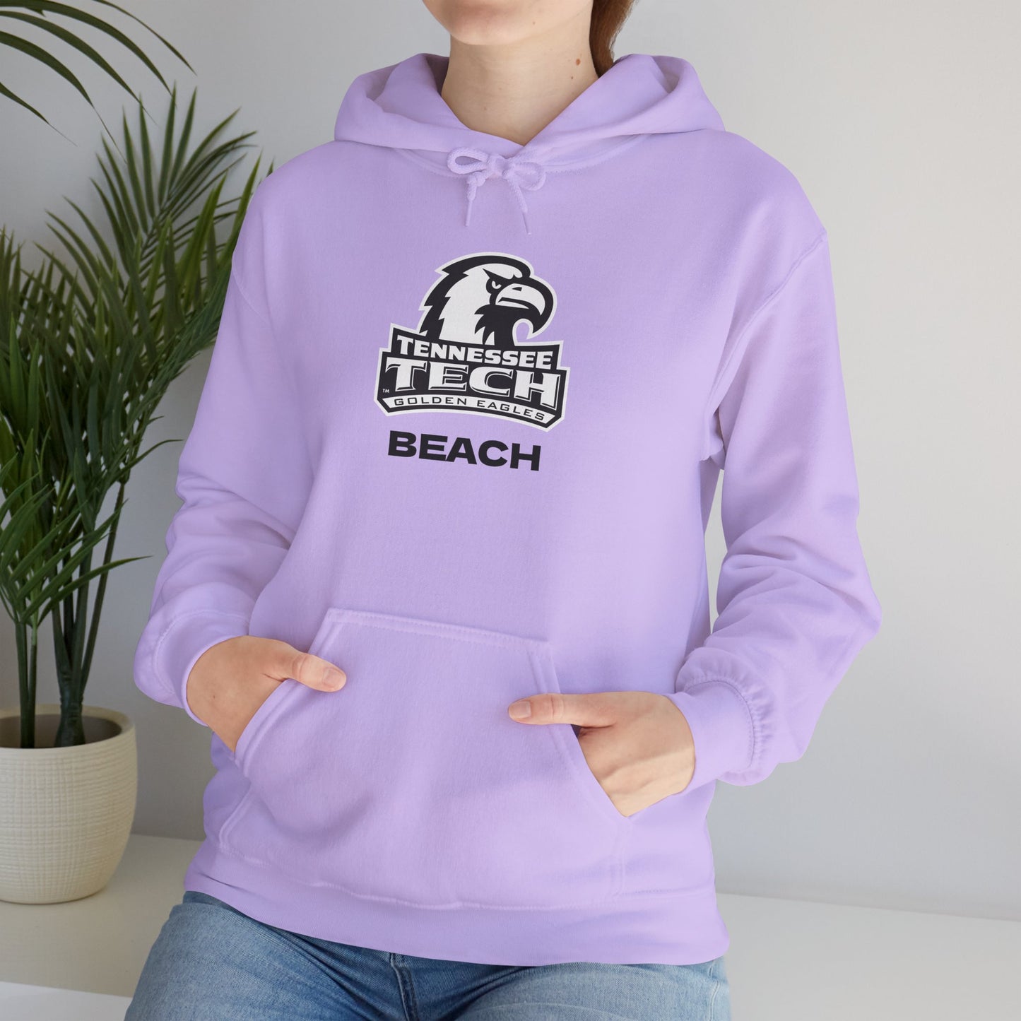 TN Tech Beach Eagle Hoodie — Retro Athletic Logo Pullover
