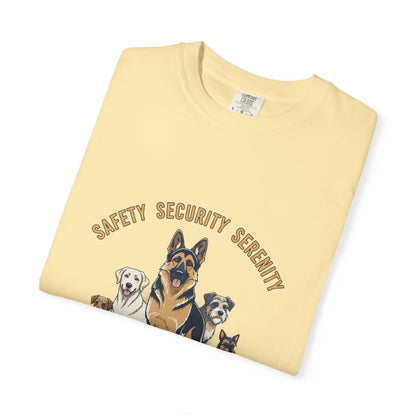 Safety Security Serenity T-Shirt — Dog Pack Graphic Tee
