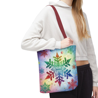 Kindness Ripples Winter Snowflake Tote Bag Colorful Kindness