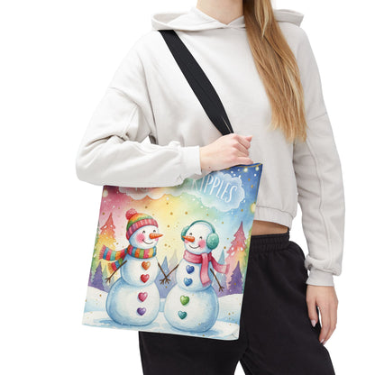 Whimsical Snowman Tote Bag - Kindness Ripples Design