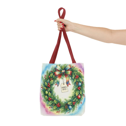 Holiday Wreath Tote Bag - Perfect for Christmas and Winter Celebrations