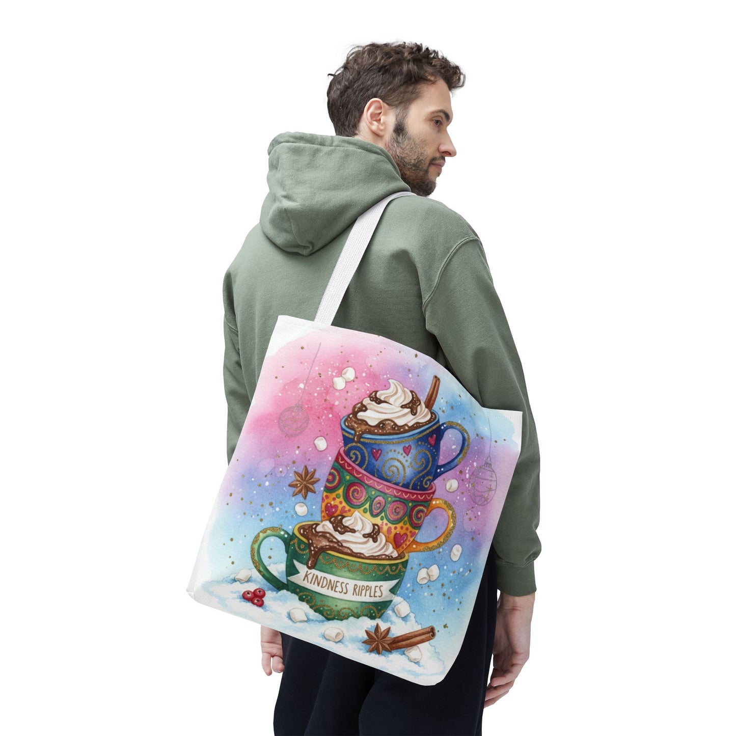 Colorful Hot Cocoa Tote Bag – Festive Winter Vibes