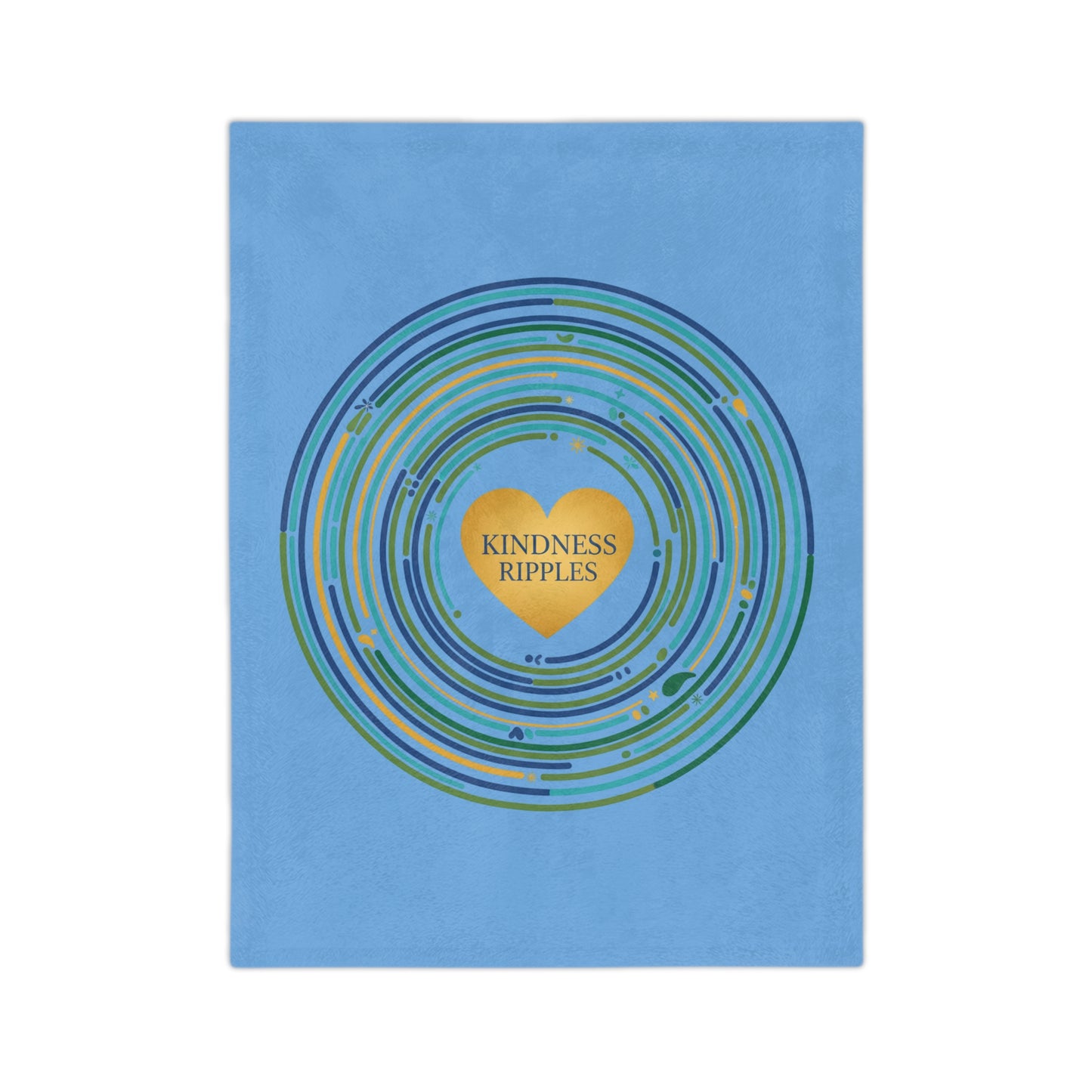 Kindness Ripples Velveteen Blanket | Cozy Throw for Comfort, Home Decor, Gift for Baby, Baby Boy, Gift for Friends, Self-Care Essential, Kindness Motivation