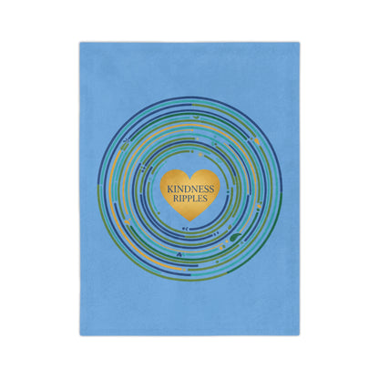 Kindness Ripples Velveteen Blanket | Cozy Throw for Comfort, Home Decor, Gift for Baby, Baby Boy, Gift for Friends, Self-Care Essential, Kindness Motivation