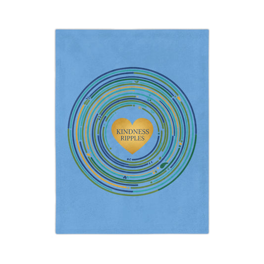 Kindness Ripples Velveteen Blanket | Cozy Throw for Comfort, Home Decor, Gift for Baby, Baby Boy, Gift for Friends, Self-Care Essential, Kindness Motivation