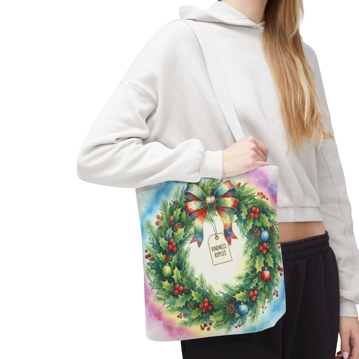 Holiday Wreath Tote Bag - Perfect for Christmas and Winter Celebrations