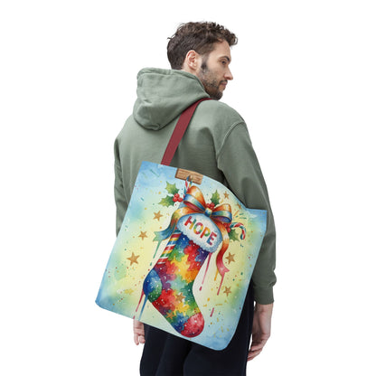 Colorful Holiday Hope Tote Bag