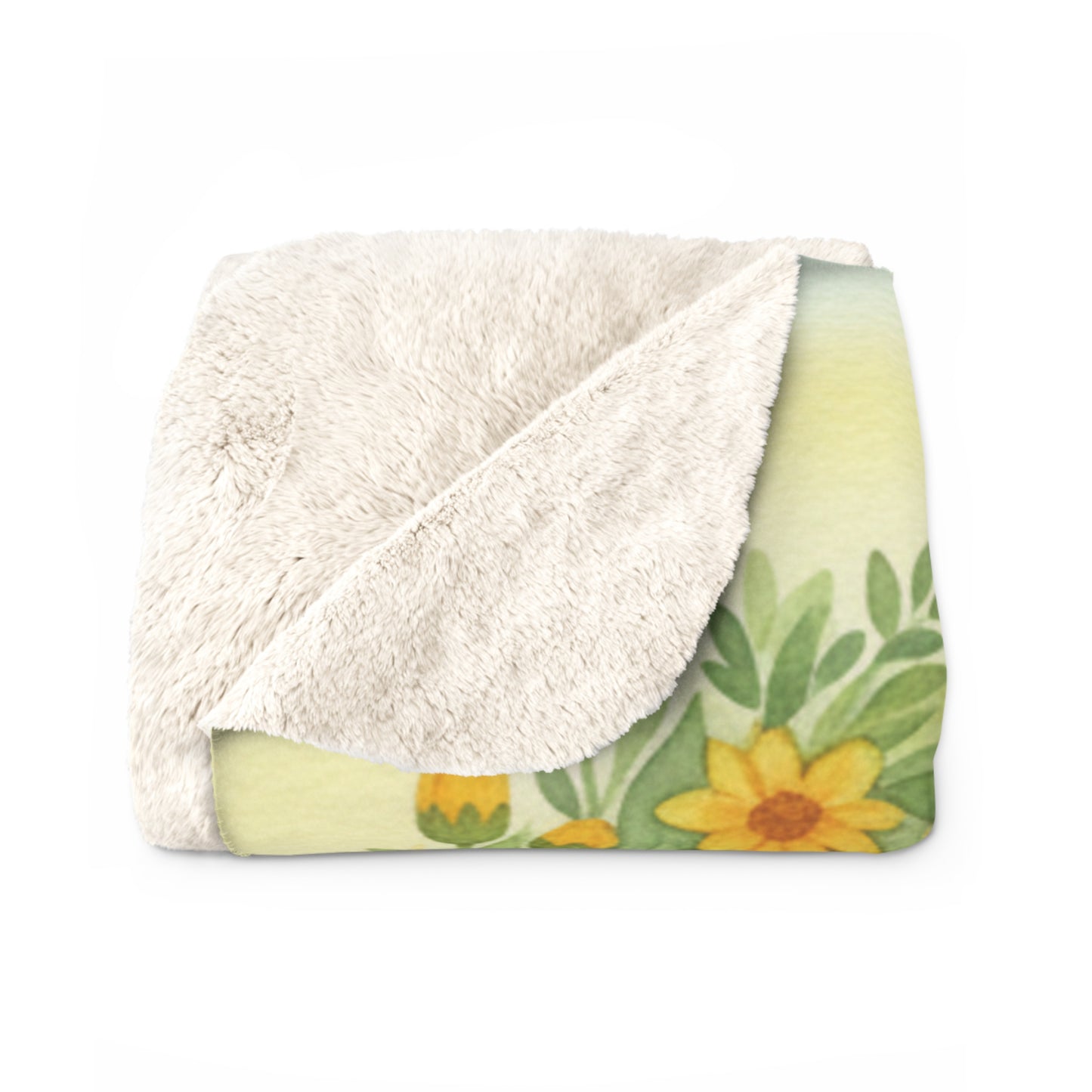 Heart of Sunshine Field of Flowers Sherpa Blanket