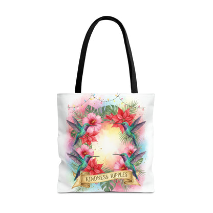 Colorful Kindness Christmas Hummingbirds Tote Bag