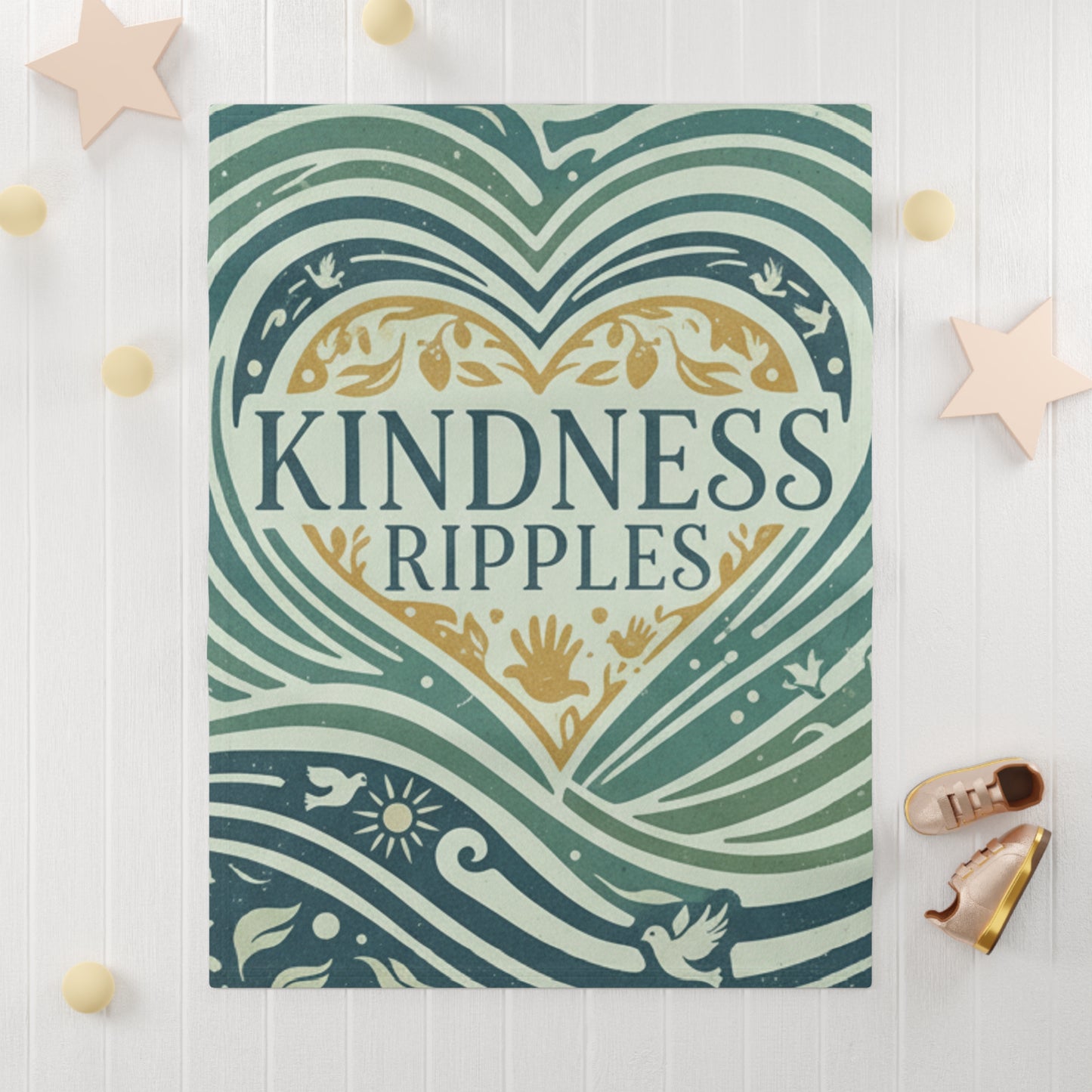 Kindness Ripples Soft Fleece Baby Blanket, Cozy Baby Gift, Nursery Decor, Newborn Blanket, Baby Shower Gift, Eco-Friendly Throw