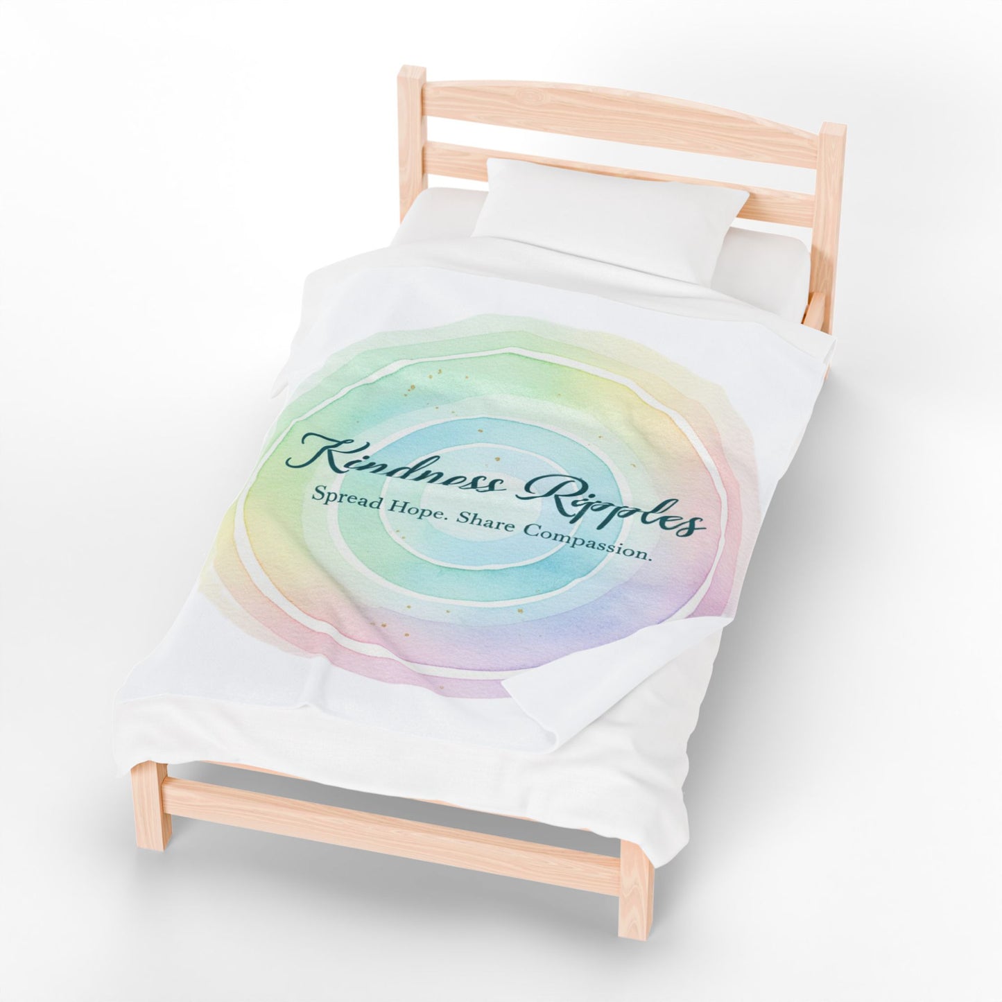 Kindness Ripples Velveteen Plush Blanket - Spread Hope and Share Compassion