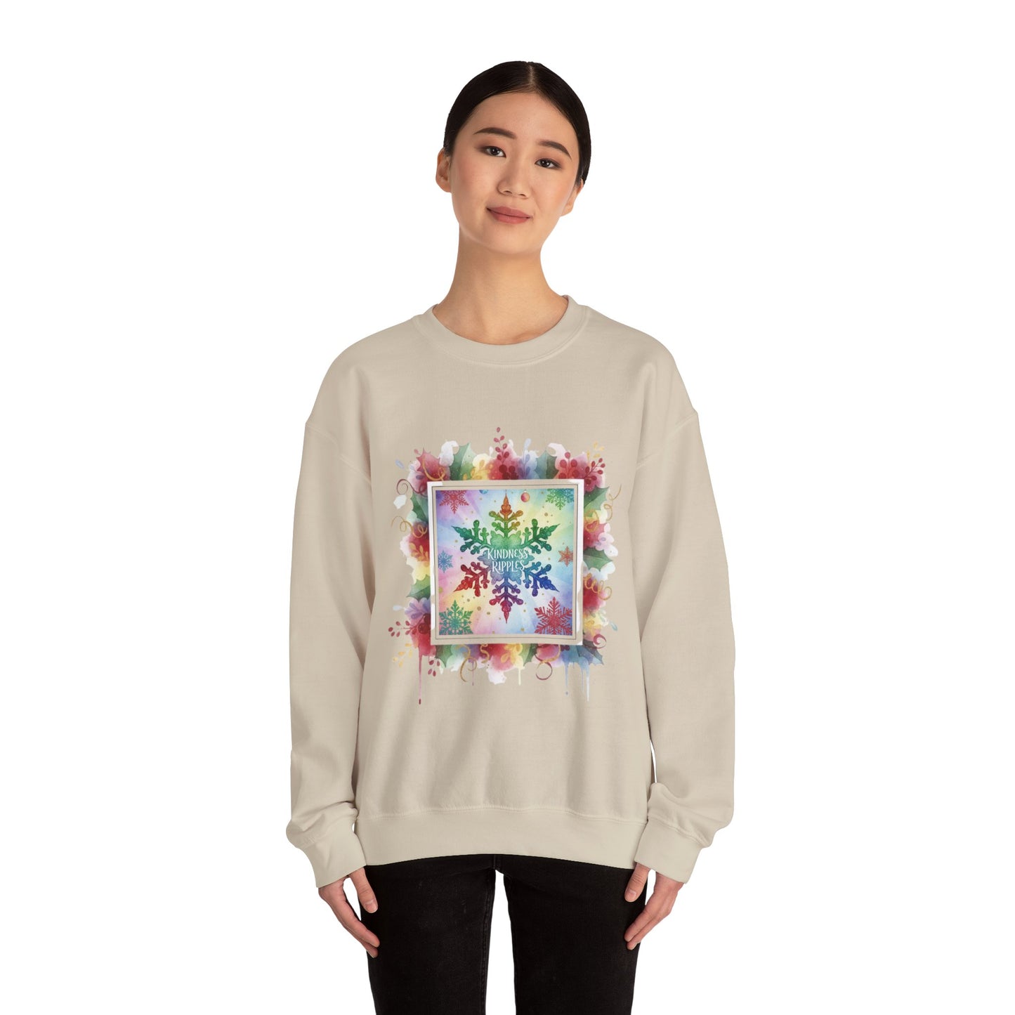 Rainbow Snowflake Kindness Crewneck Sweatshirt