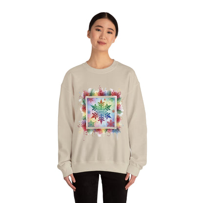 Rainbow Snowflake Kindness Crewneck Sweatshirt