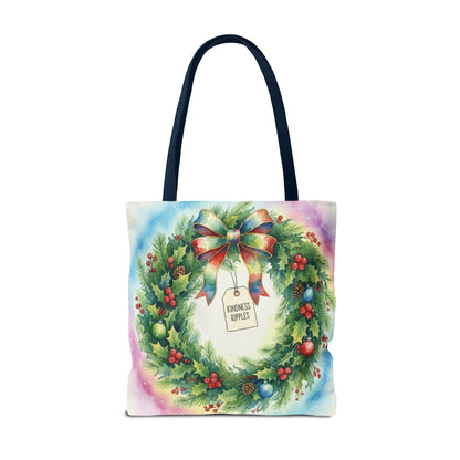 Holiday Wreath Tote Bag - Perfect for Christmas and Winter Celebrations
