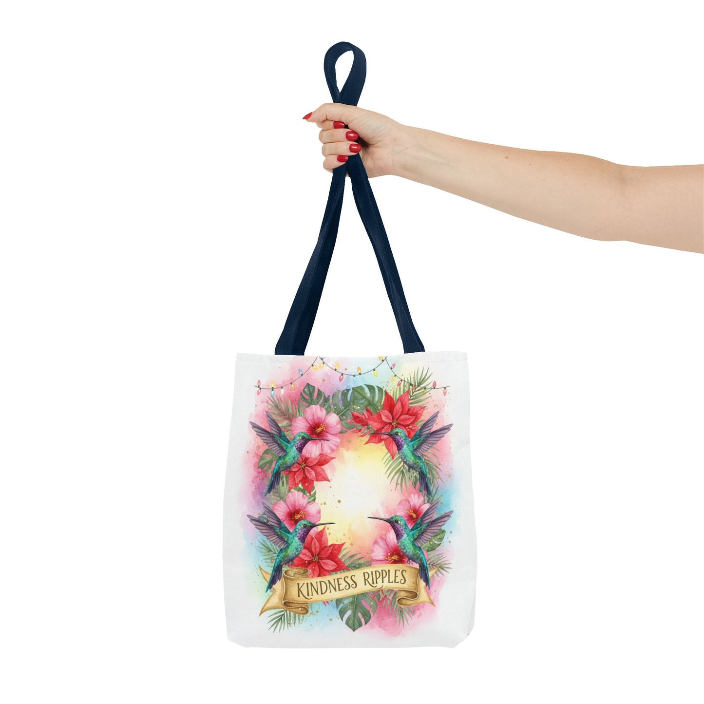 Colorful Kindness Christmas Hummingbirds Tote Bag