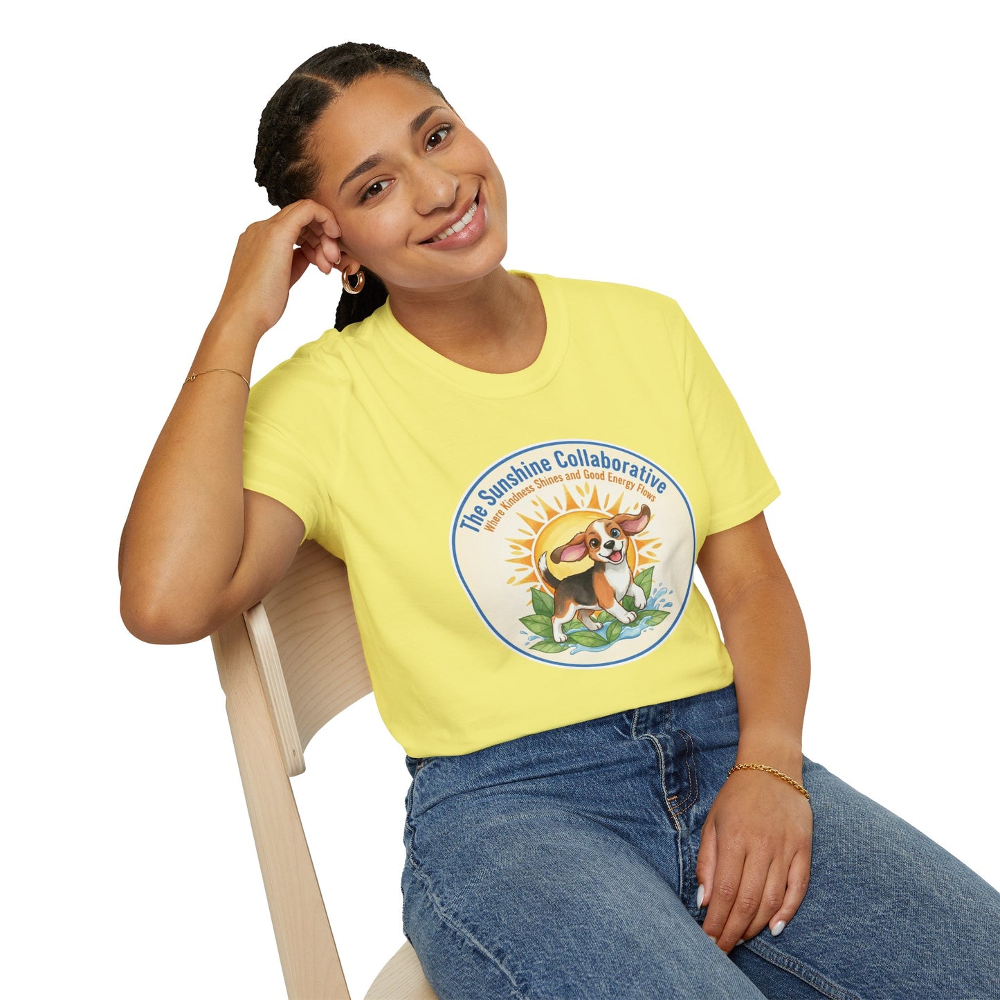 T-Shirt — 'The Sunshine Collaborative' Cute Beagle Sun Logo