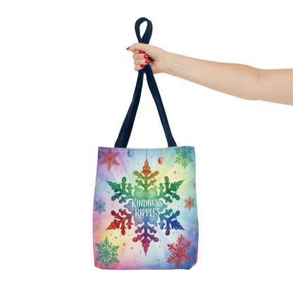 Kindness Ripples Winter Snowflake Tote Bag Colorful Kindness