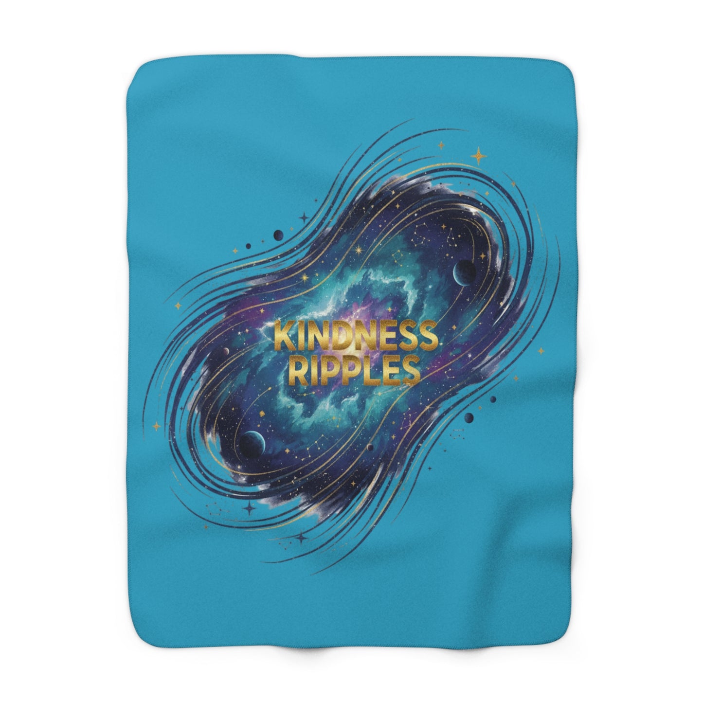 Galactic Kindness Sherpa Blanket, Cozy Fleece Throw for Space Lovers, Warm Gifts for Friends, Home Décor, Relaxing Bedtime Accessory