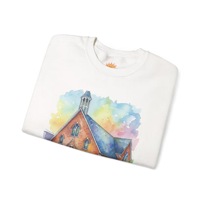 Colorful Church Watercolor Sweatshirt - Homage to the St. William Community