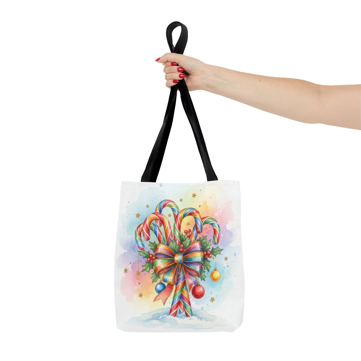 Festive Candy Cane Tote Bag