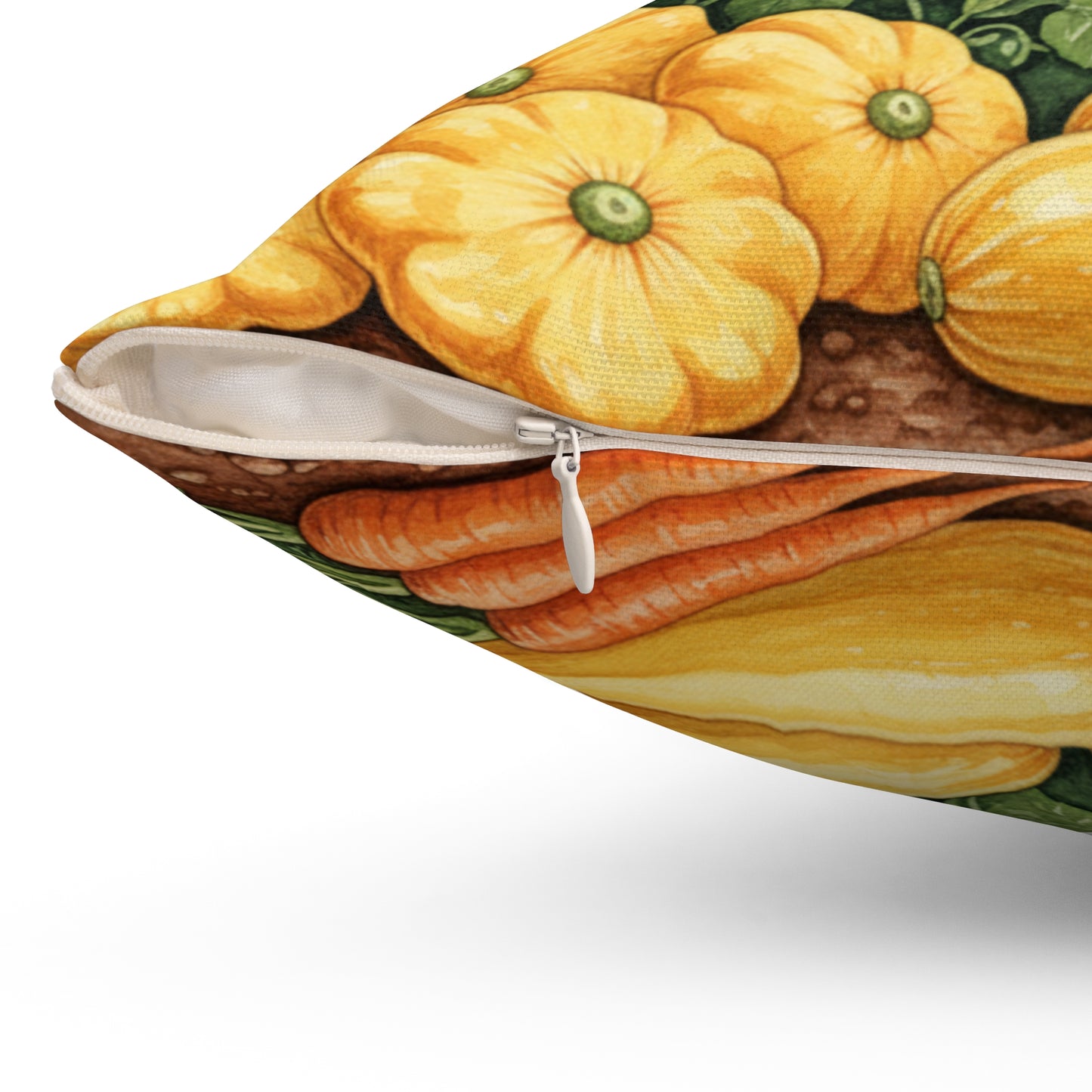 Golden Harvest Garden: Watercolor Vegetable Bounty Pillow