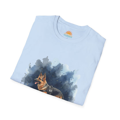German Shepherd Watercolor T-Shirt — Hand-Painted Dog Lover Tee