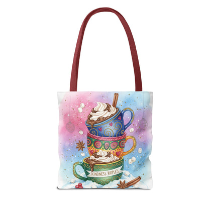 Colorful Hot Cocoa Tote Bag – Festive Winter Vibes