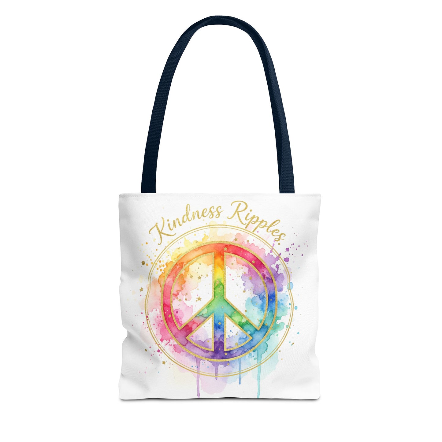 Colorful Peace Symbol Tote Bag | Kindness Ripples Design
