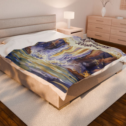 Kindness Ripples Velveteen Plush Blanket, Cookeville, TN, Waterfall Capital of the World