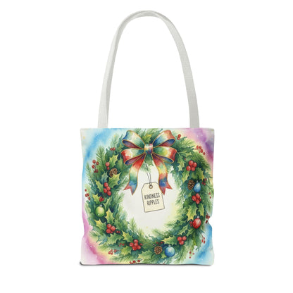 Holiday Wreath Tote Bag - Perfect for Christmas and Winter Celebrations