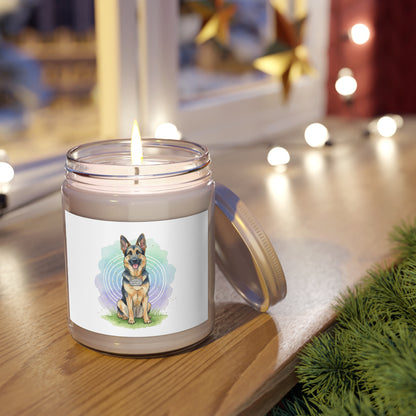 German Shepherd Scented Soy Candle – 9oz White Lid (Dog Lover Gift)