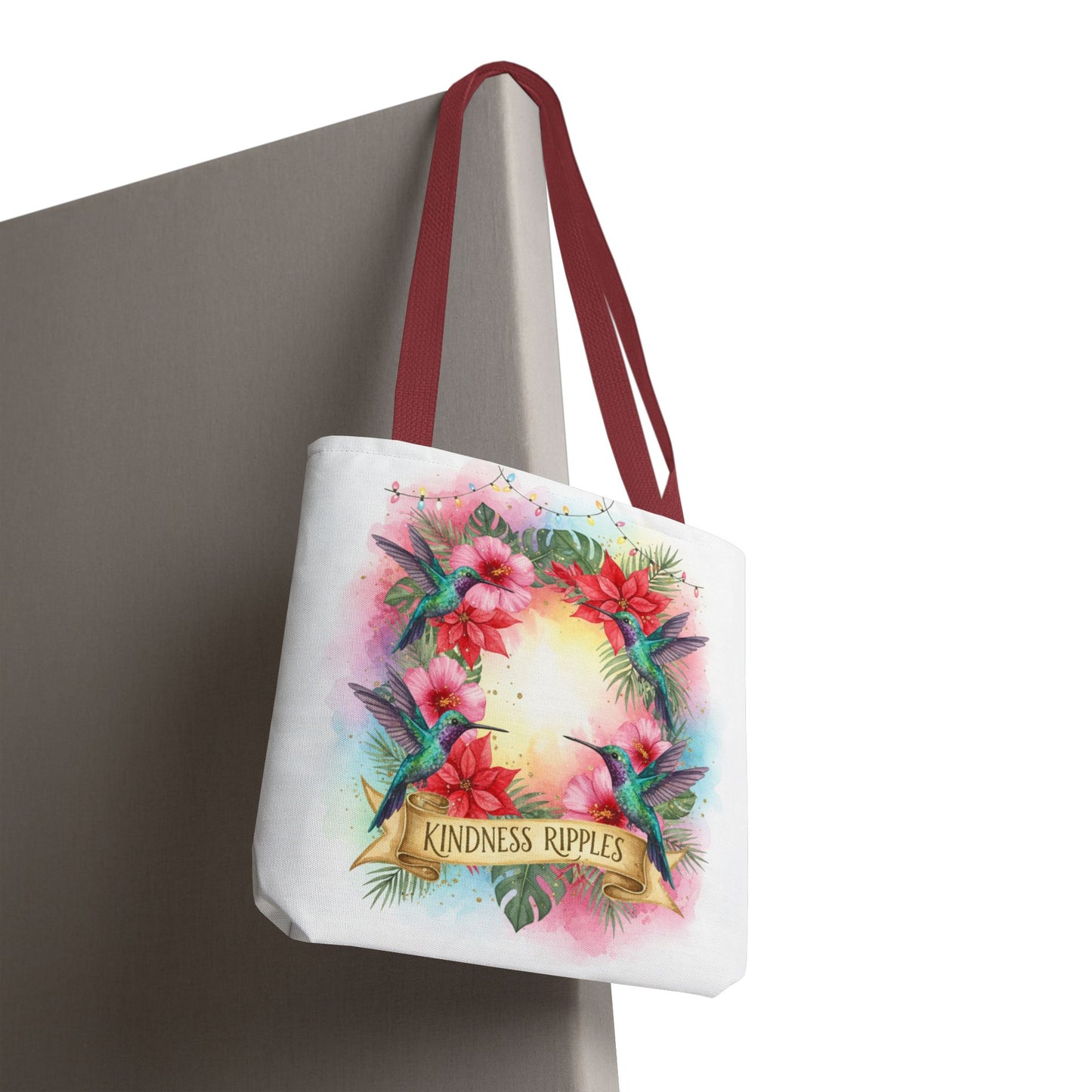 Colorful Kindness Christmas Hummingbirds Tote Bag