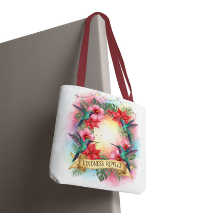 Colorful Kindness Christmas Hummingbirds Tote Bag