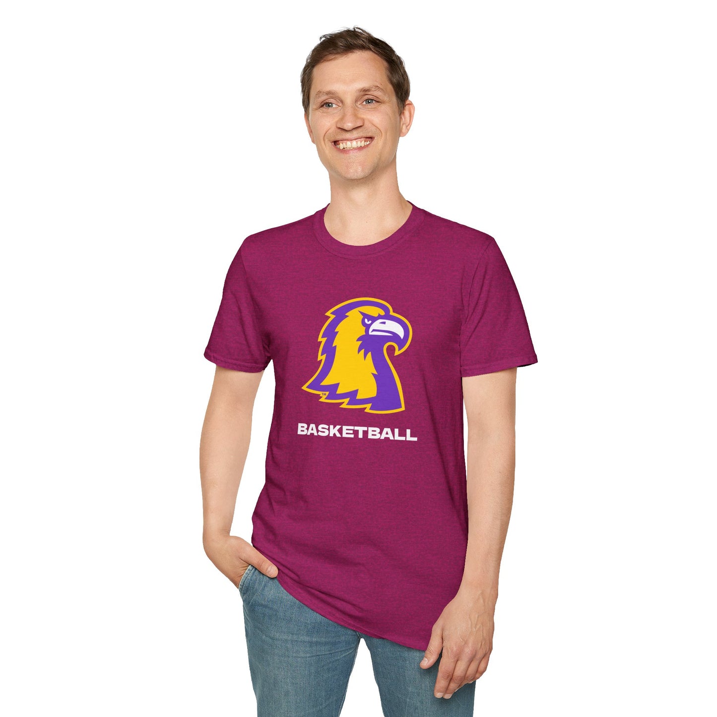 Golden Eagle Basketball T-Shirt — Purple & Gold Team Logo Tee