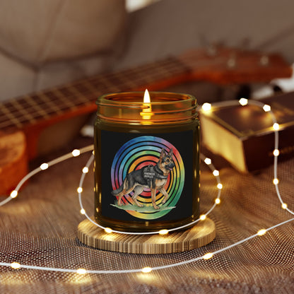 Coconut Apricot Scented Candle — Rainbow German Shepherd 4oz/9oz