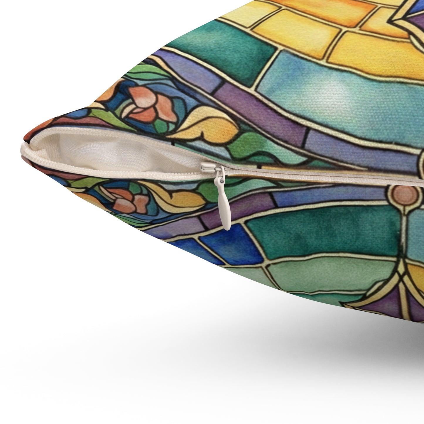 Colorful Kindness Ripples Throw Pillow - Inspirational Home Decor - Stained Glass - Kindness