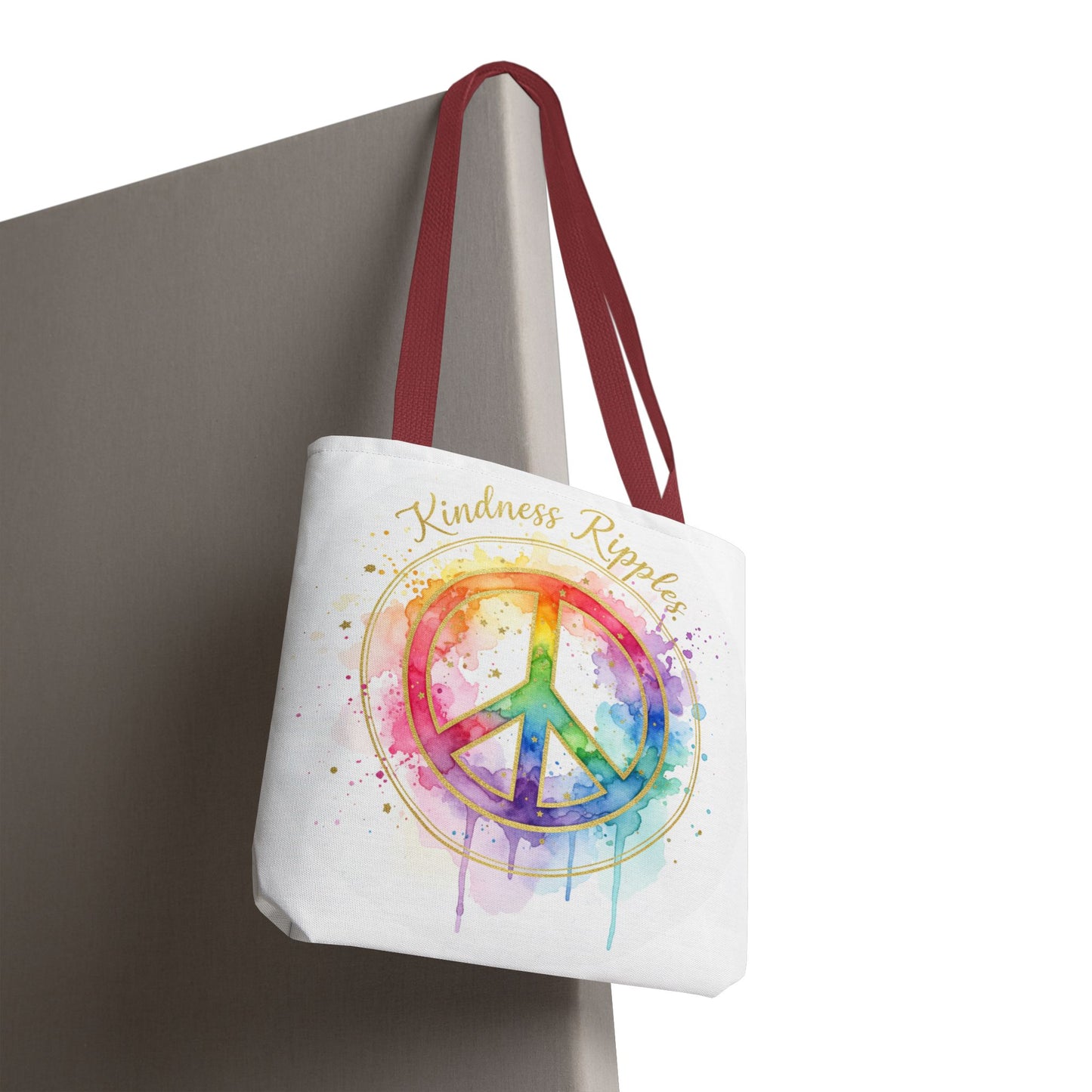 Colorful Peace Symbol Tote Bag | Kindness Ripples Design