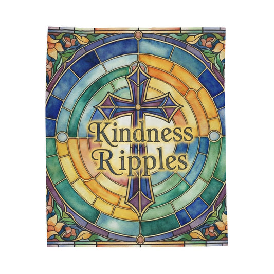 Kindness Ripples Velveteen Plush Blanket - Cozy Decorative Throw