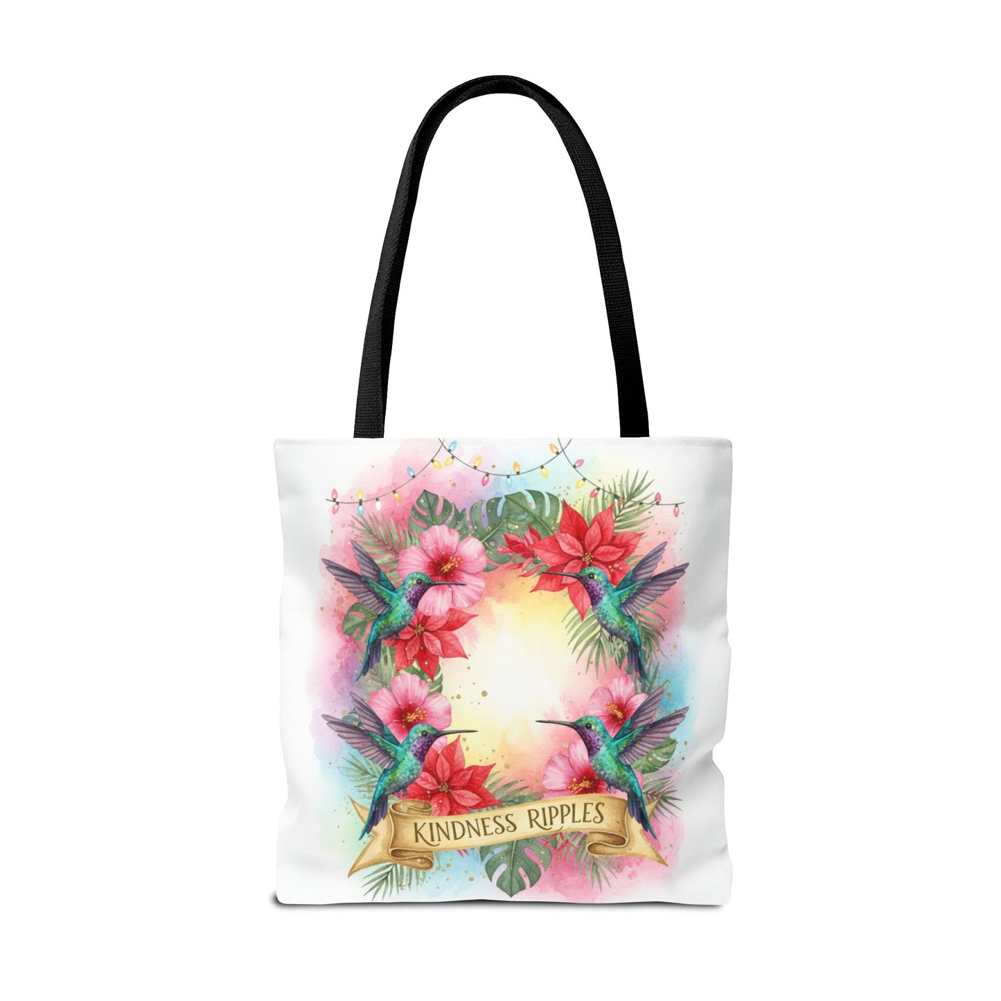 Colorful Kindness Christmas Hummingbirds Tote Bag