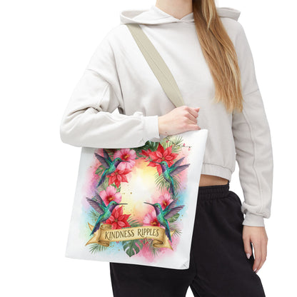 Colorful Kindness Christmas Hummingbirds Tote Bag