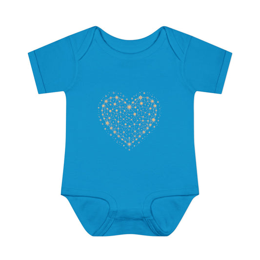 Heart Star Pattern Infant Bodysuit