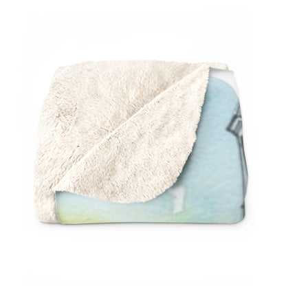 Watercolor Church Sherpa Fleece Blanket – "Kindness Ripples" Cozy Throw -- Pays Homage to the Amazing Community of St. William