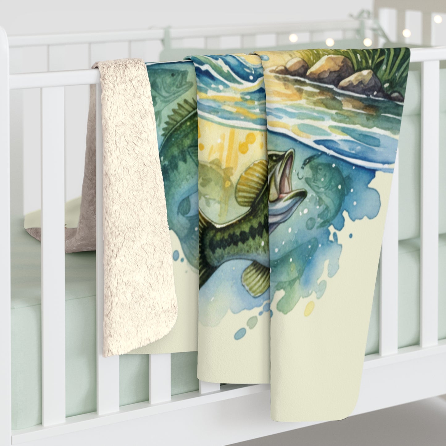 Bass Fishing in Peace Sherpa Blanket