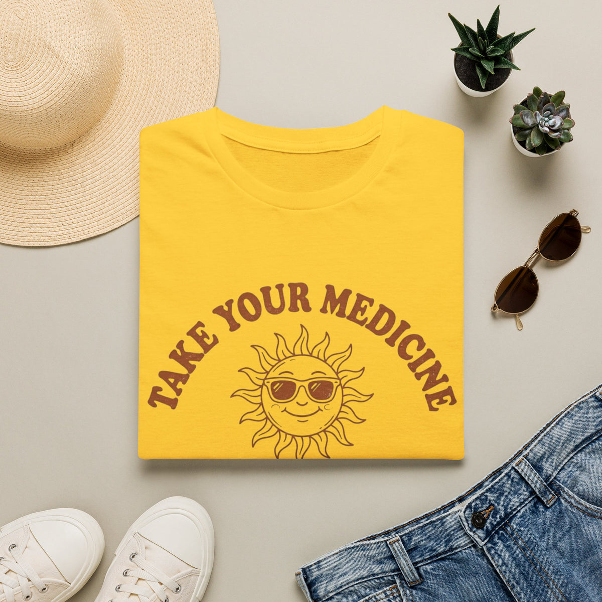 Take Your Medicine Sun T-Shirt — Self‑Prescribed Daily Sunshine Graphic Tee