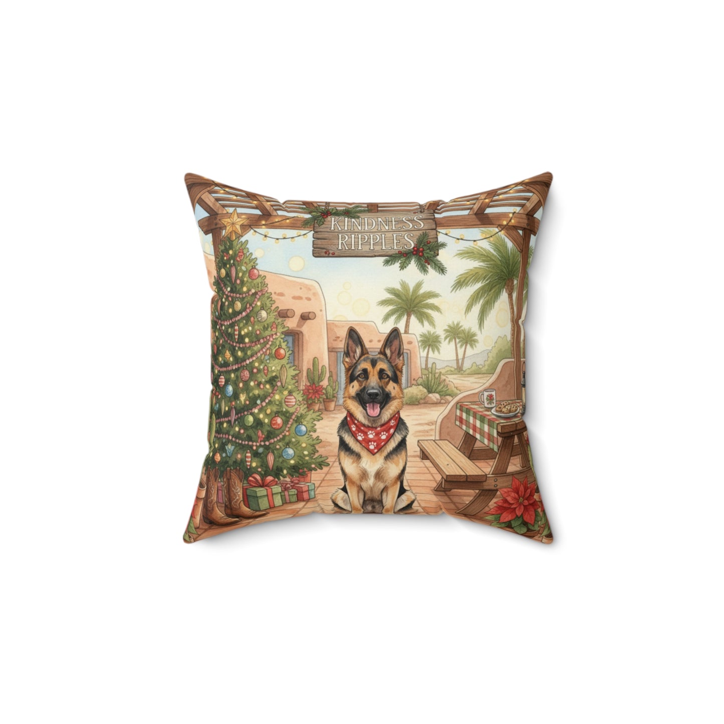 Square Pillow - Patient German Shepherd Design