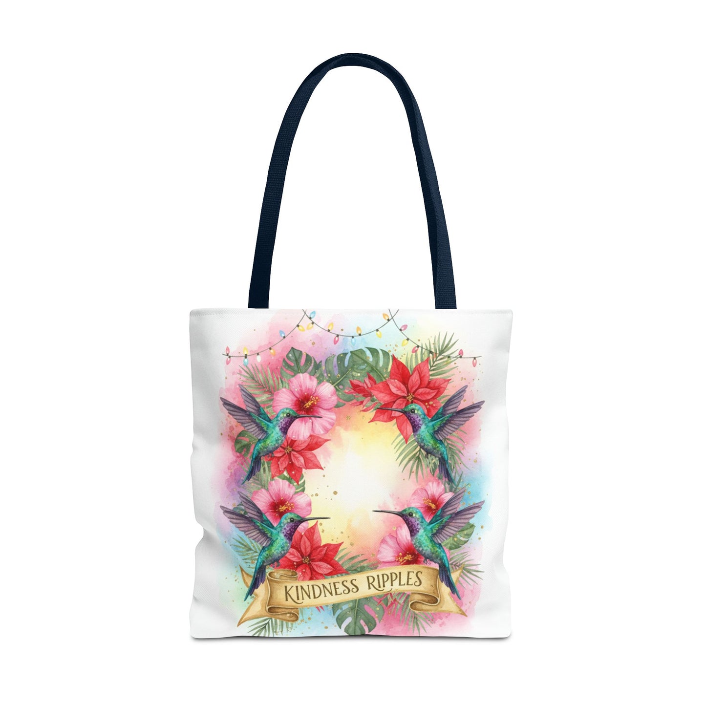 Colorful Kindness Christmas Hummingbirds Tote Bag